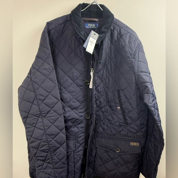Polo Ralph Lauren Full Zip Quilted Car Coat Corduroy Collar Field Jacket NWT - Picture 2 of 13